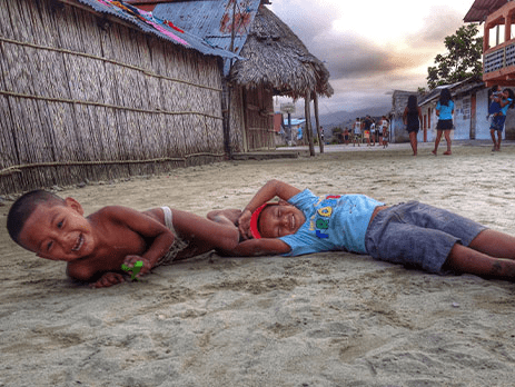 Snorkelling over a coral reef in San Blas